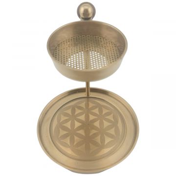 Flower of Life Brass Resin Burner, Each